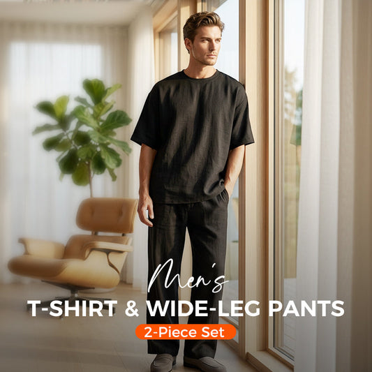 👔Set din 2 piese: tricou pentru bărbați și pantaloni cu croi larg