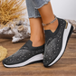👟 Pantofi sport slip-on cu fluturi cu strasuri pentru femei - Strălucește la fiecare pas  ✨