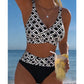 Set de bikini din două piese, cu talie înaltă, pentru femei