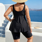 Costum de baie pentru femei, compus din un top tankini lejer și pantaloni scurți