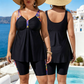 Costum de baie pentru femei, compus din un top tankini lejer și pantaloni scurți