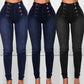 👖Blugi skinny cu talie înaltă și piept dublu
