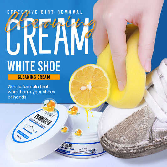 Cremă albă pentru curățarea pantofilor - Burete gratuit